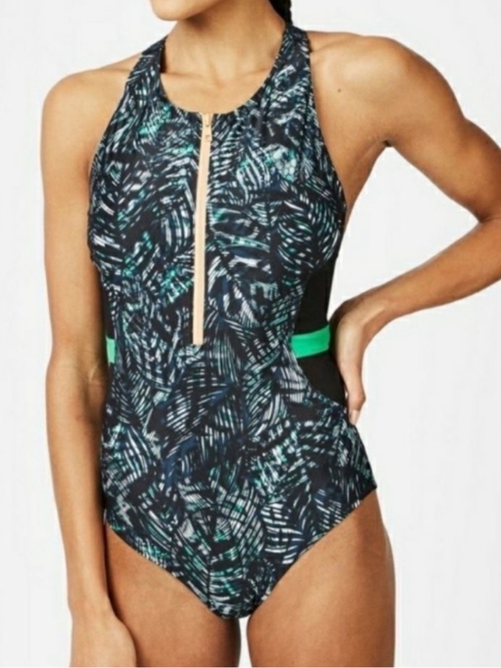 Sweaty Betty Wave Zip Thru One-Piece Swimsuit